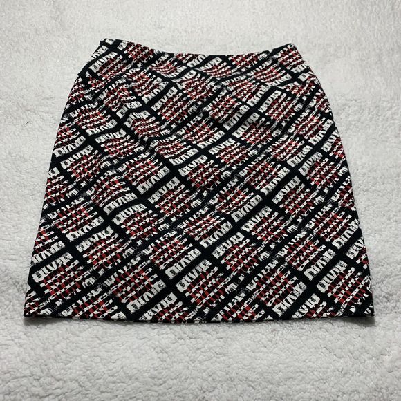 J Jill Skirt Adult Small Red Black Wearever Collection Pencil Skirt Smooth Fit - Picture 10 of 16